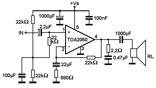 Схема подключения tda2050