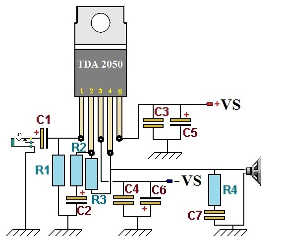 Схема подключения tda2050