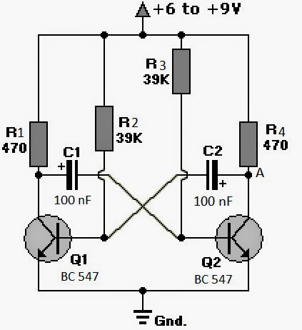 Схема мигалки на одном транзисторе