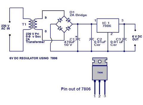 7806 стабилизатор схема подключения