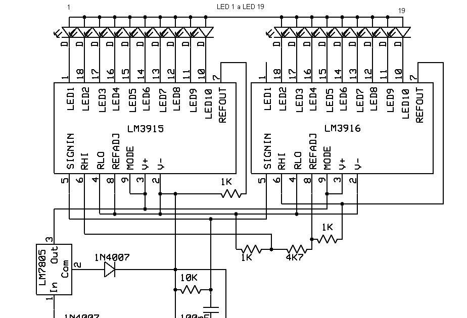 Lm3914n 1 индикатор уровня сигнала схема