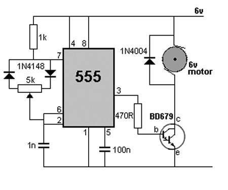 Шим регулятор на 555 для двигателя 24в схема