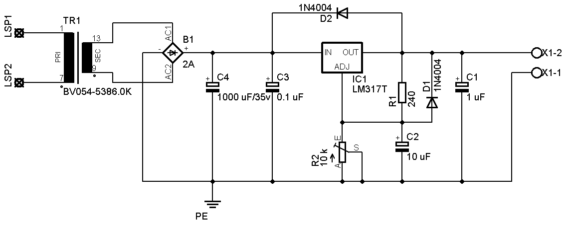 Схема блок питания lm317