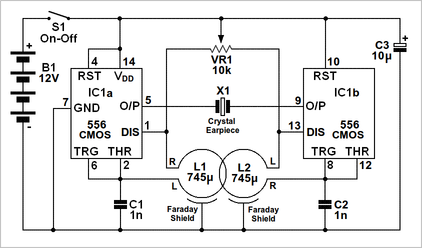 Металлоискатель на двух ne555 схема