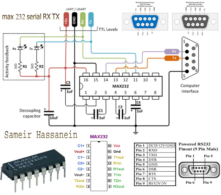 Max232 схема подключения