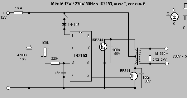 Микросхема ir2153 схема включения