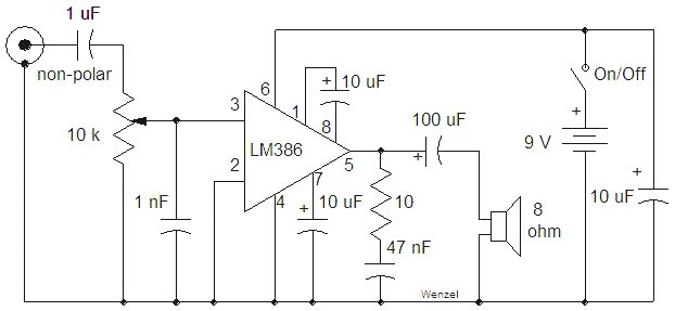 Lm386n схема включения