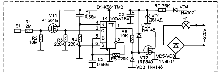 Сенсорный выключатель g15114 схема