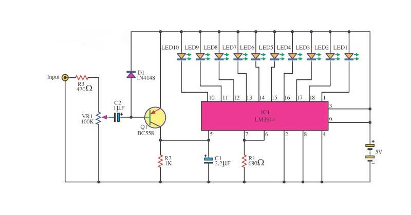 Lm3914 описание характеристики схема включения