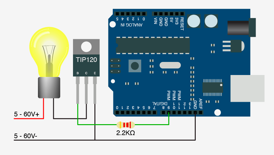 Схема подключения нагрузки к ардуино
