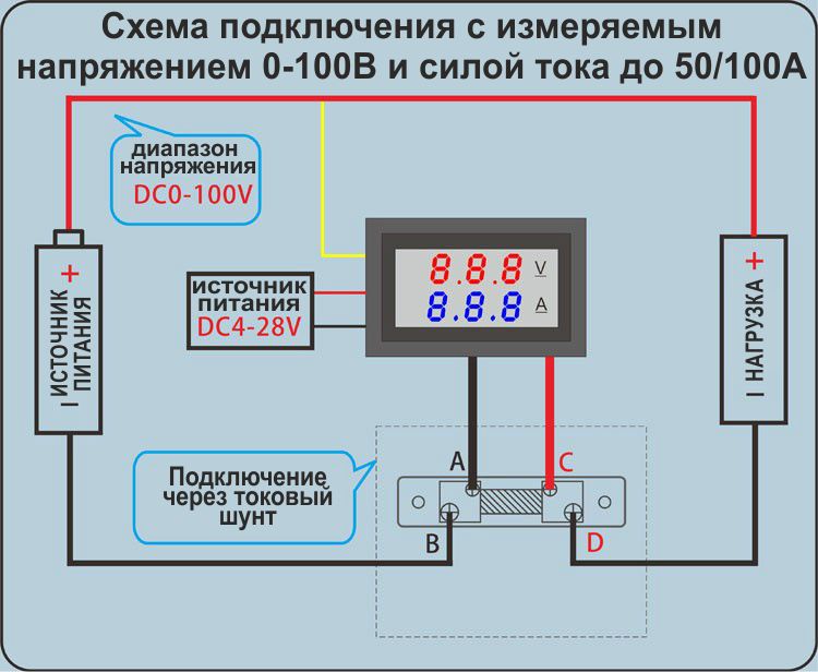 Схема подключения амперметра в машину