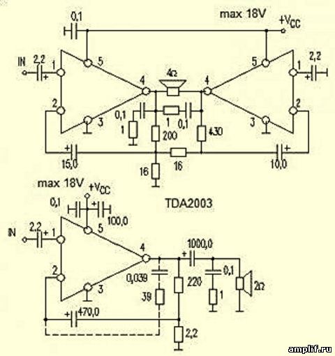 Схемы сабвуферов на микросхемах