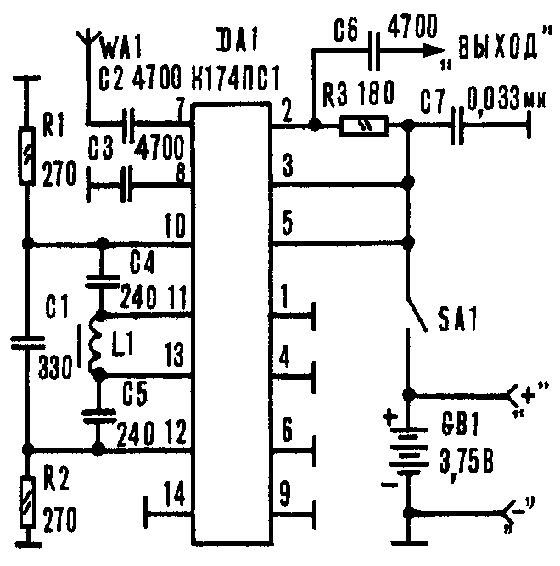 К174пс1 схема включения