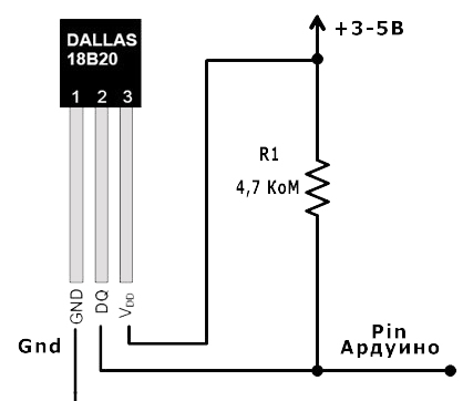 Dallas 18b20 схема подключения