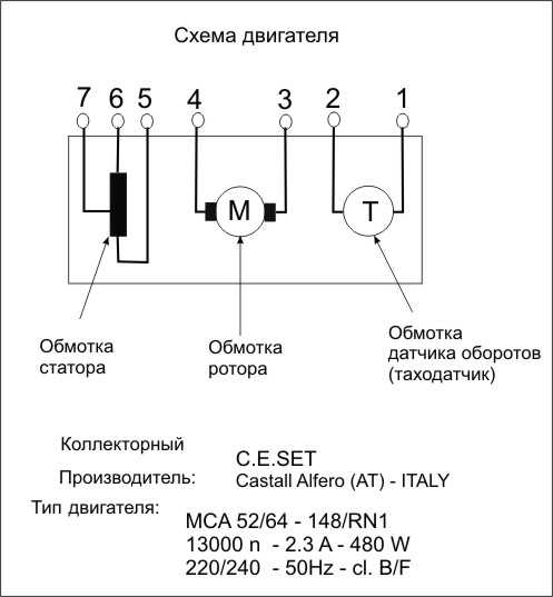 Схема подключения двигателя от стиральной машинки схема