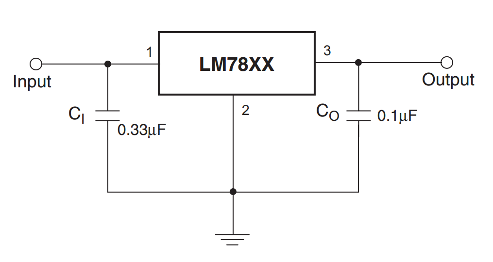 Схема включения 7805ct