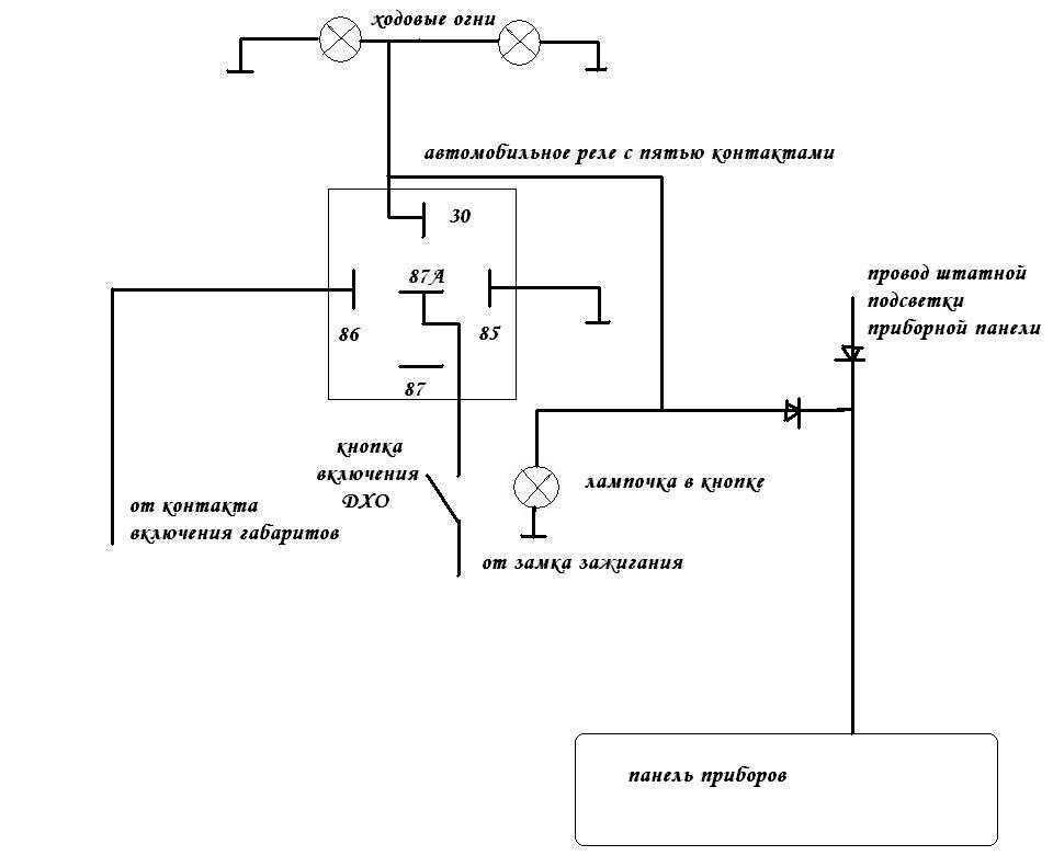 Автосвет от генератора схема