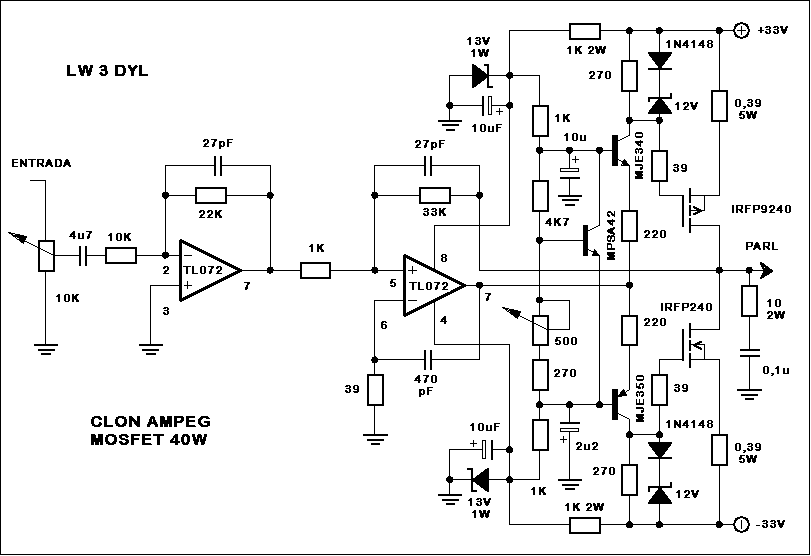 Irfp240 irfp9240 схема усилителя