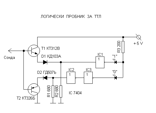 Логический пробник схема