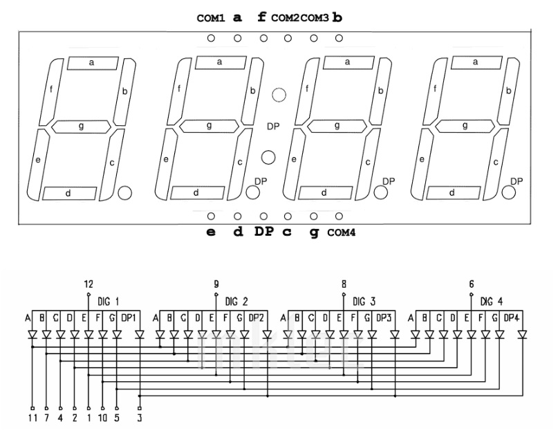 Семисегментный индикатор схема подключения