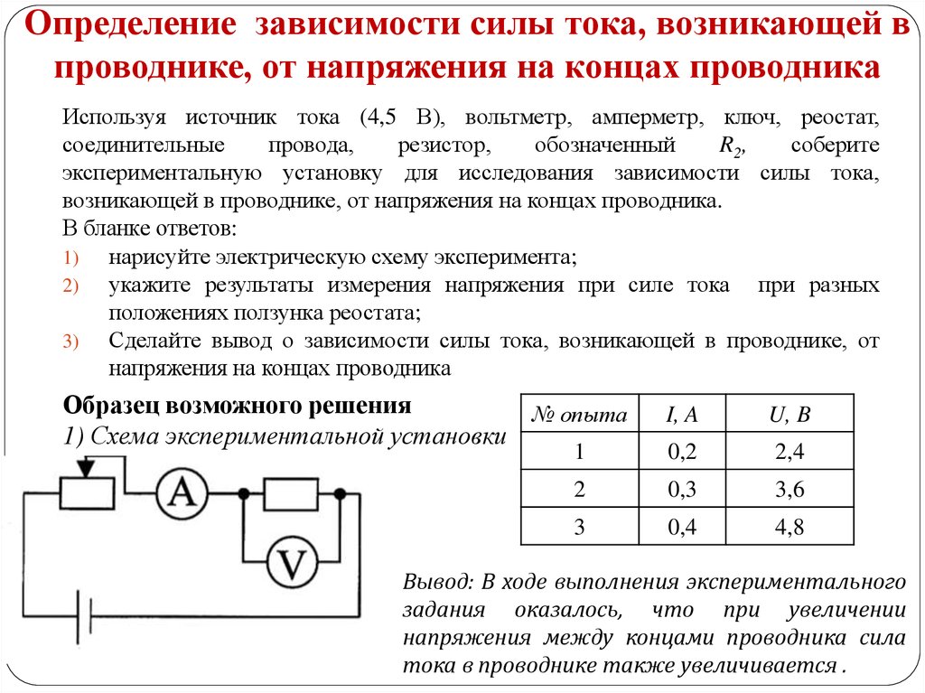 Схема измерений напряжения