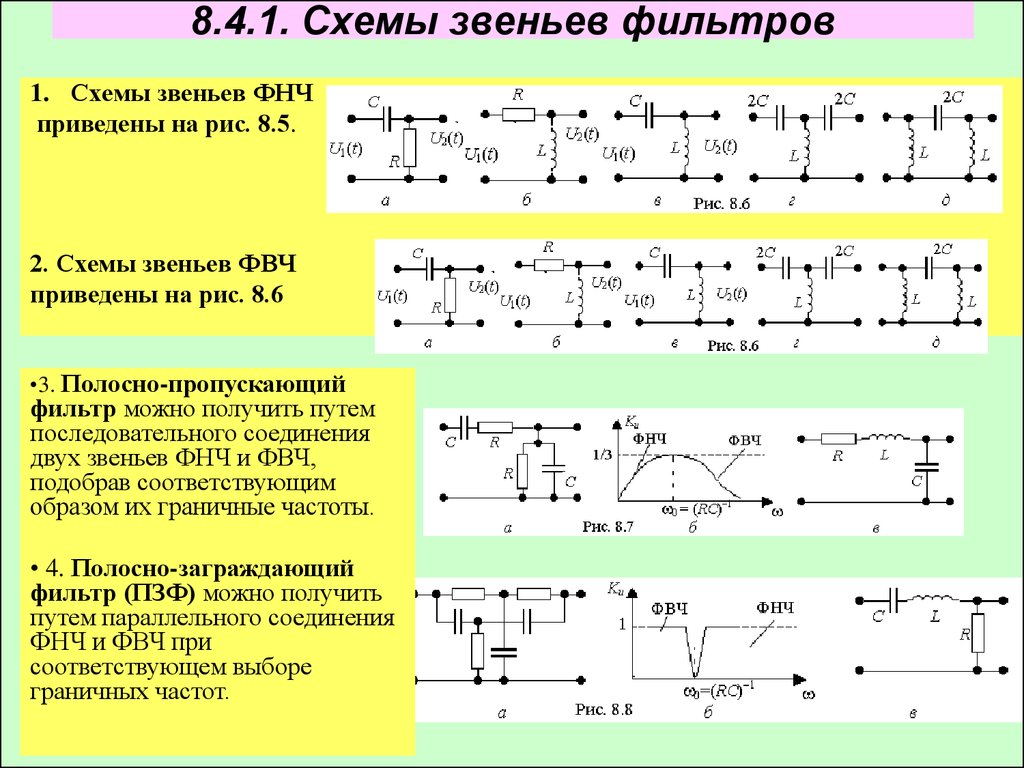 Схема фильтры нижних частот