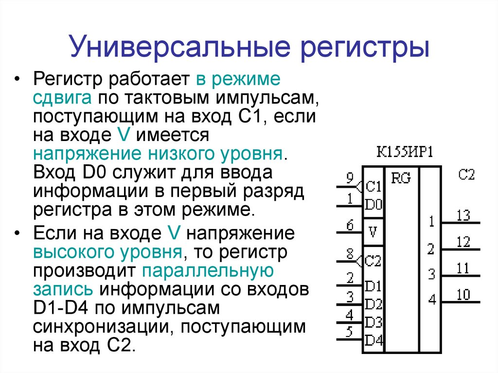 Регистр на схеме