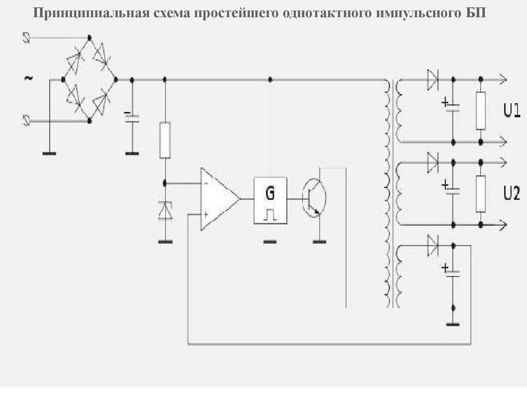 Однотактная схема импульсного блока питания