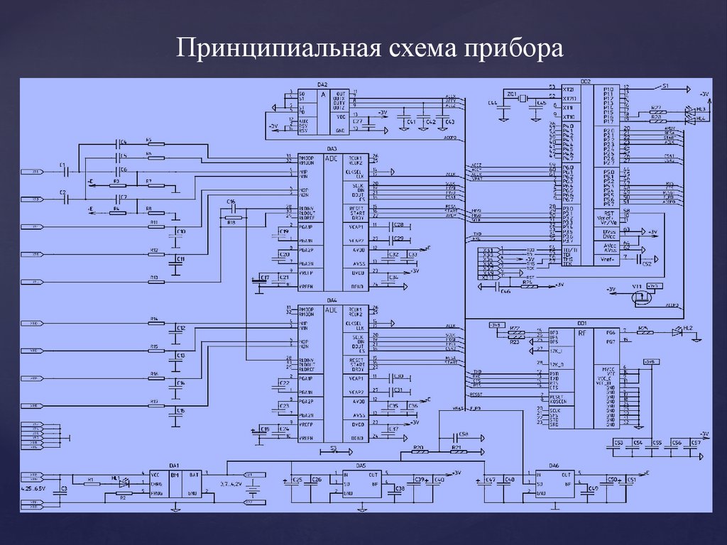 Принципиальная электрическая схема электрокардиографа