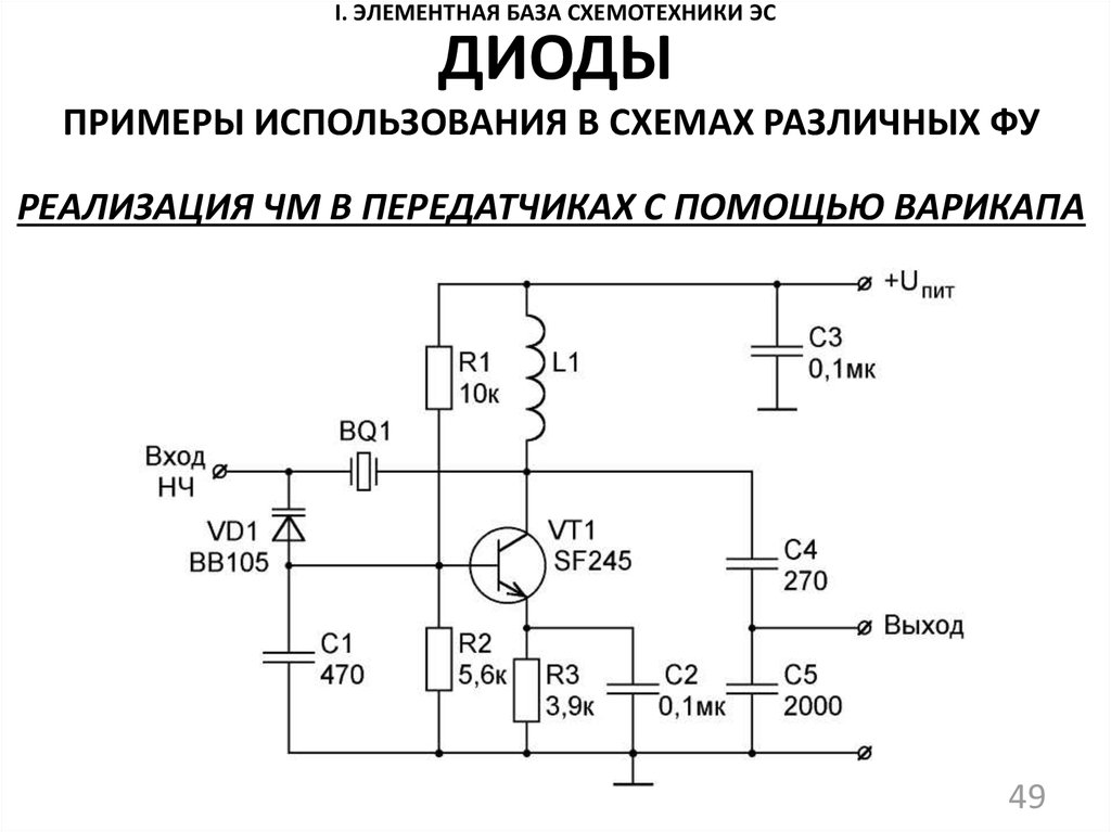 Схемы с варикапом