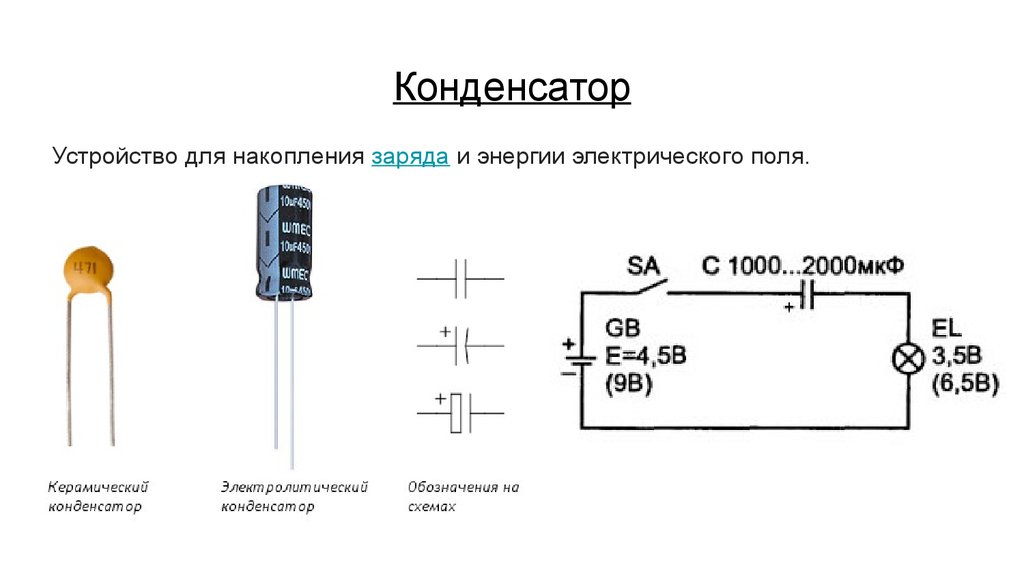 Как на электрических схемах обозначается конденсатор