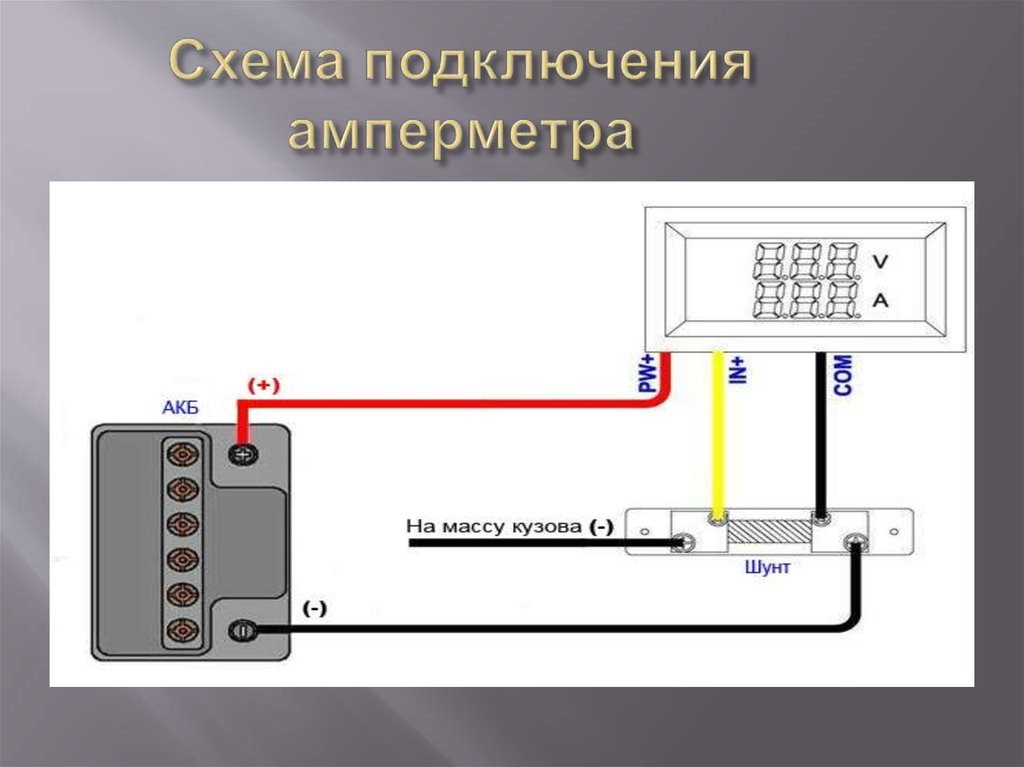 Схема подключения амперметра в машину