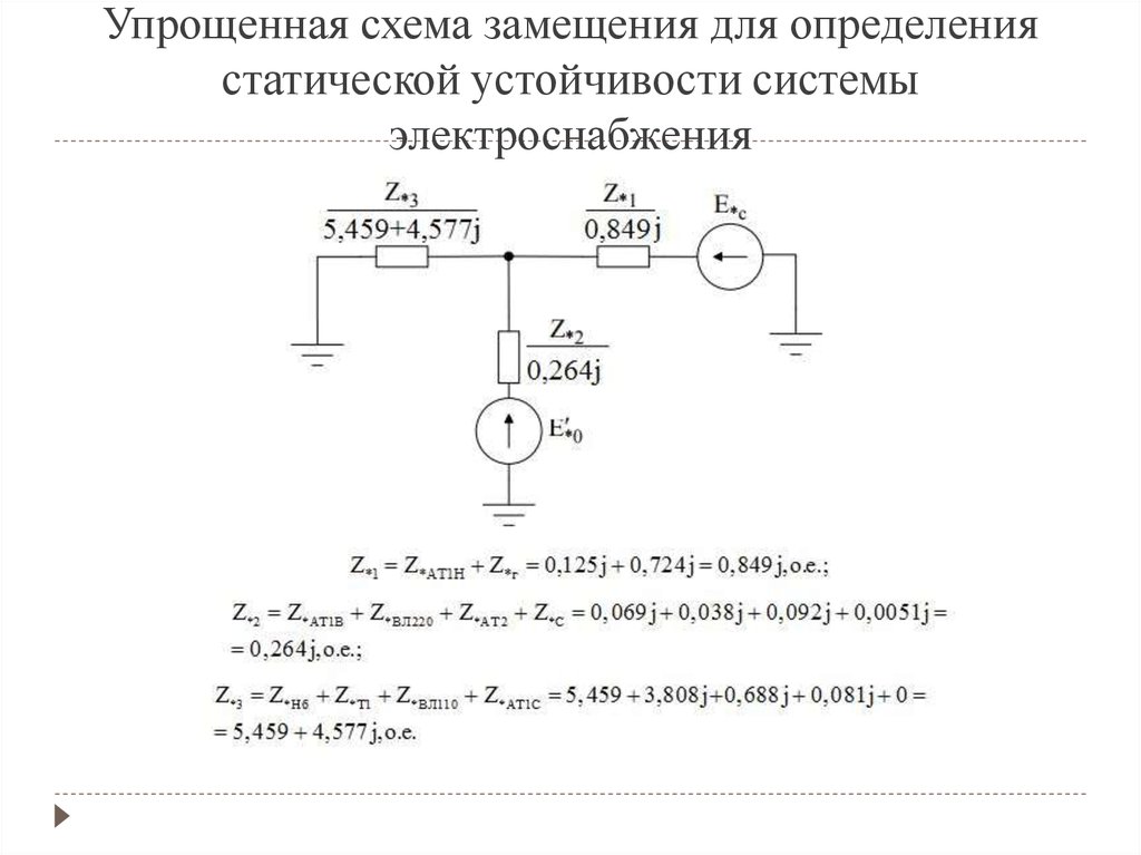 Составить схему замещения