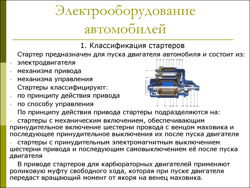 Система пуска двигателя презентация