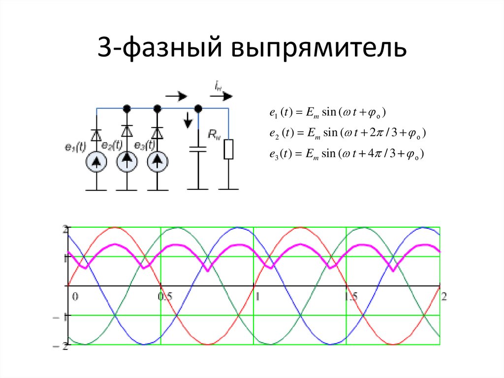 3х фазный диодный мост схема