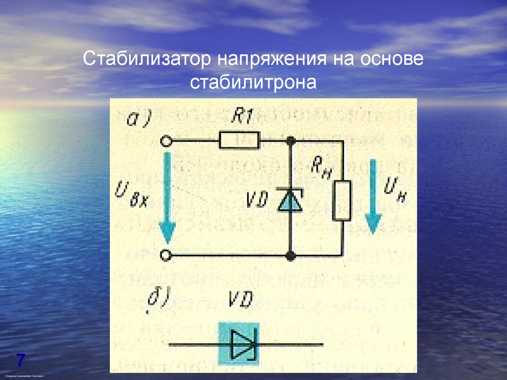 Стабилизатор напряжения на стабилитроне схема. Схема стабилизации напряжения на стабилитроне. Стабилизатор на стабилитроне схема. Стабилизатор напряжения на основе стабилитрона. Полупроводниковые стабилизаторы напряжения.