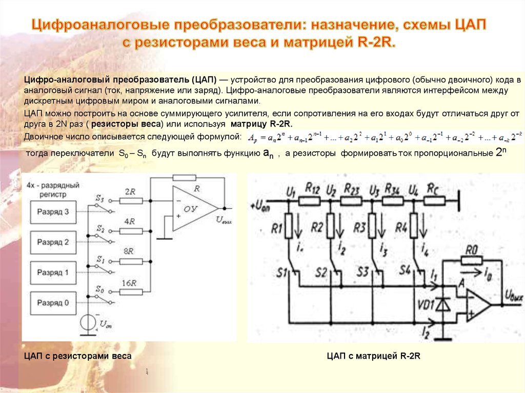 Цап на резисторах схема