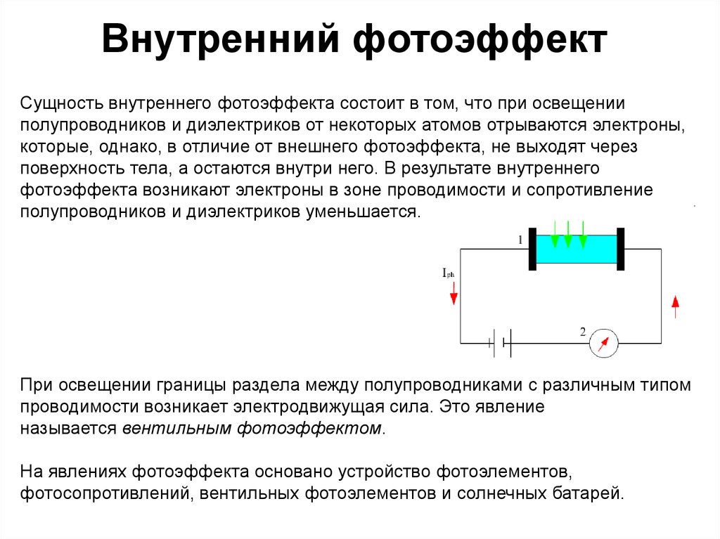 Полупроводниковый фотоэлемент схема