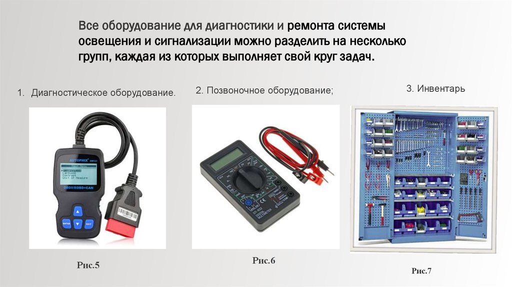 В схеме электрооборудования выделяют приборы образующие следующие самостоятельные системы