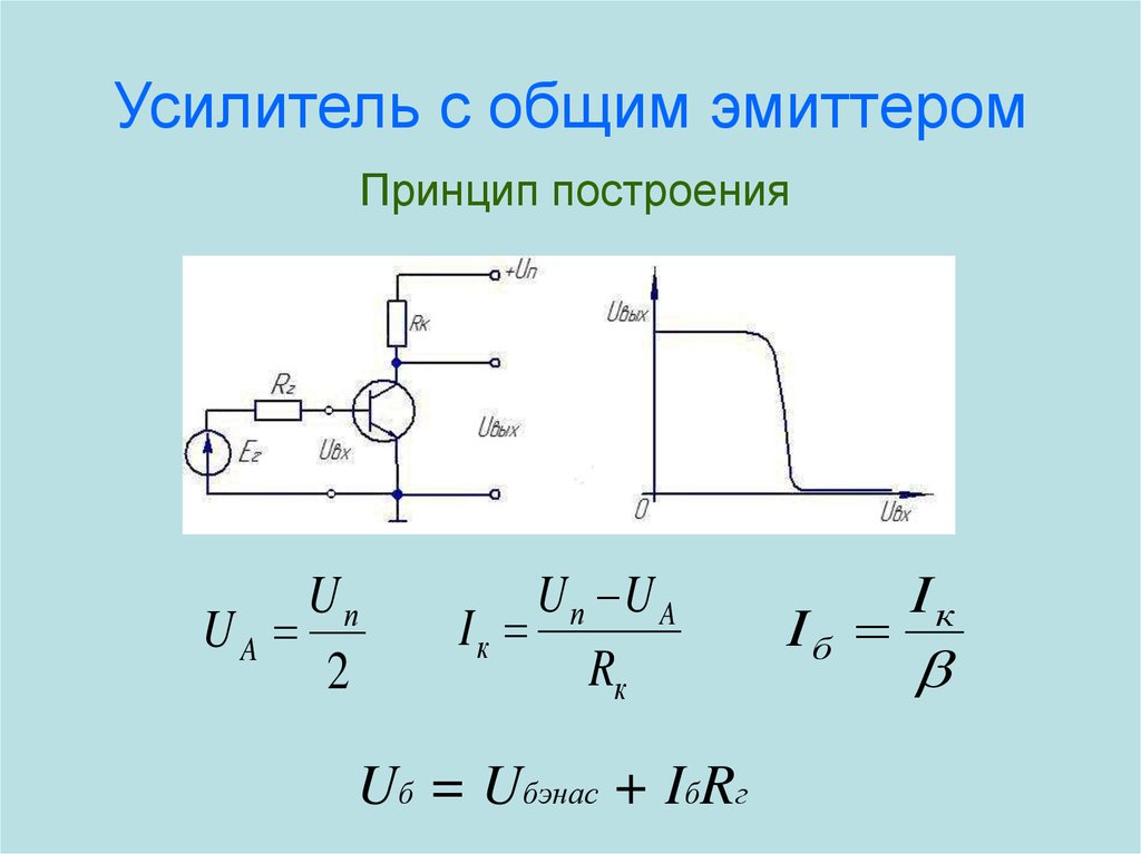 Схема каскада с общим эмиттером