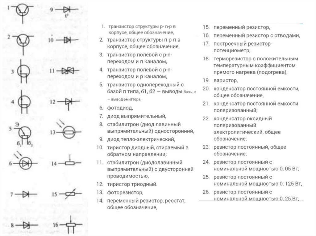 Гост обозначение на схеме транзистор
