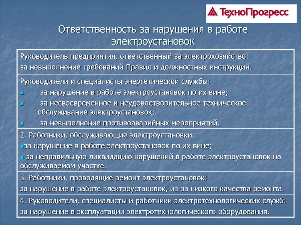 На кого возложена обязанность по составлению годовых планов по ремонту оборудования электроустановок