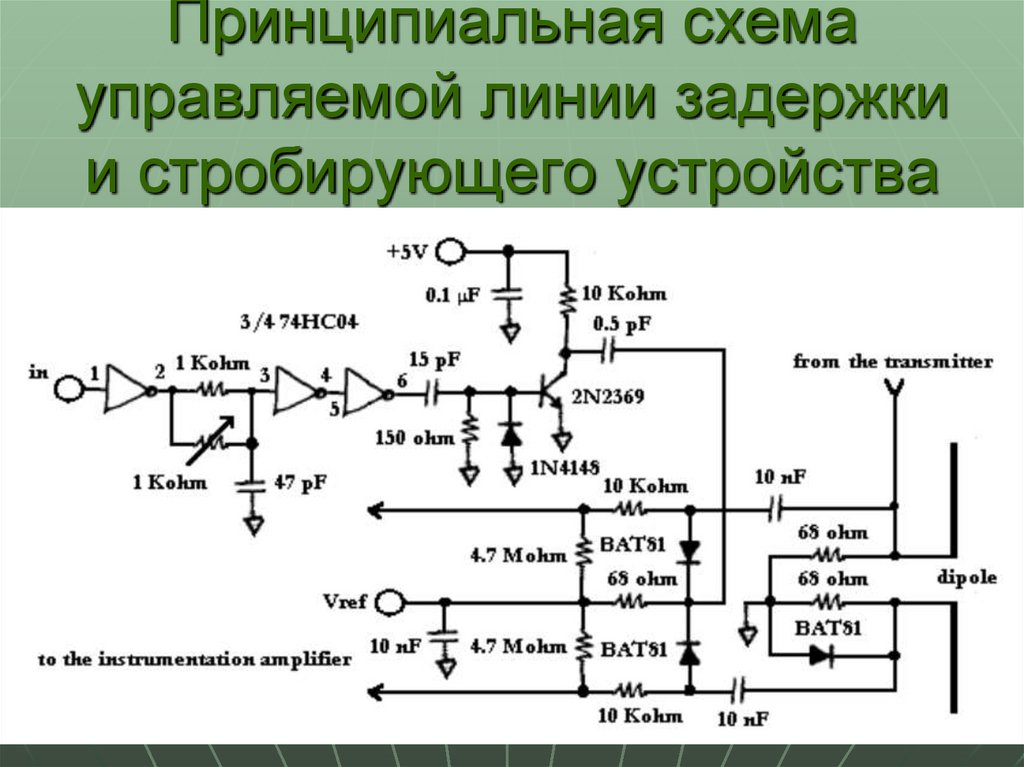 Управляемые линии. Схема задержка аналогового сигнала. Линия задержки схема.