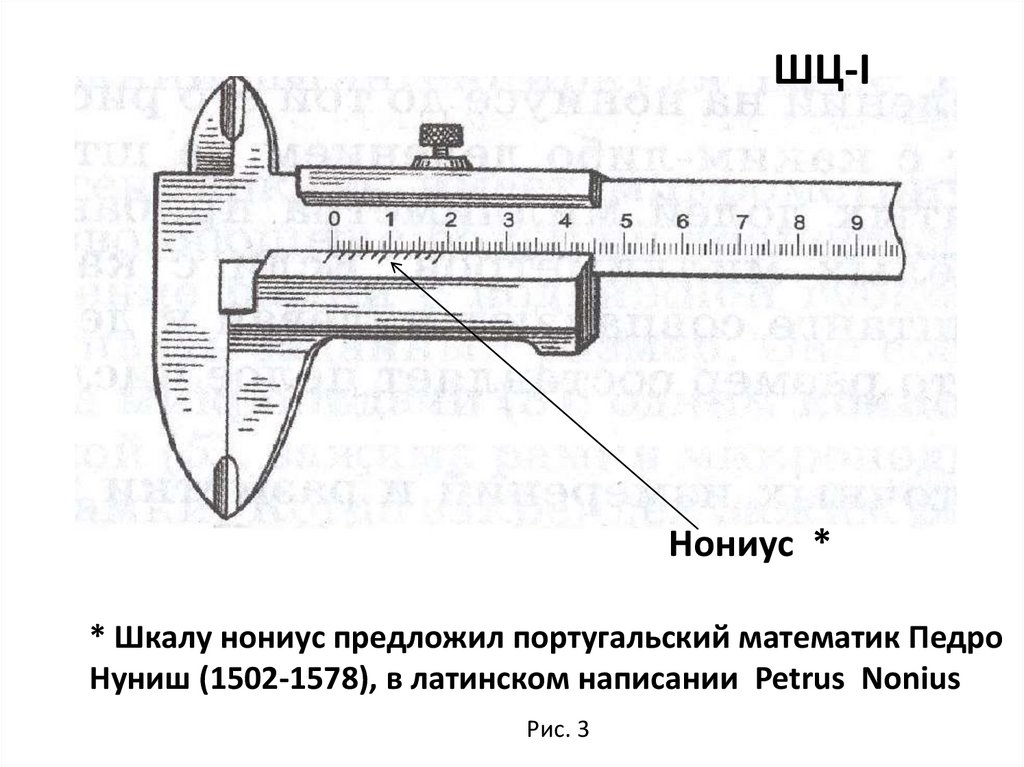 Схема поверки штангенциркуля