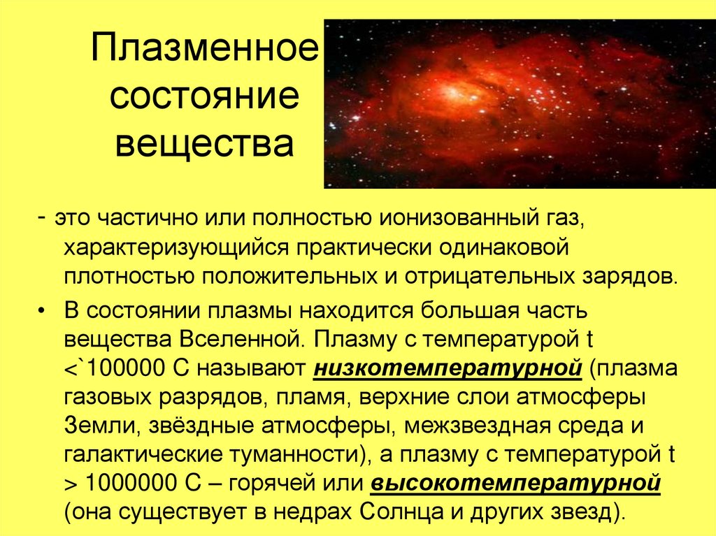 Плазма четвертое состояние вещества проект по физике 10 класс