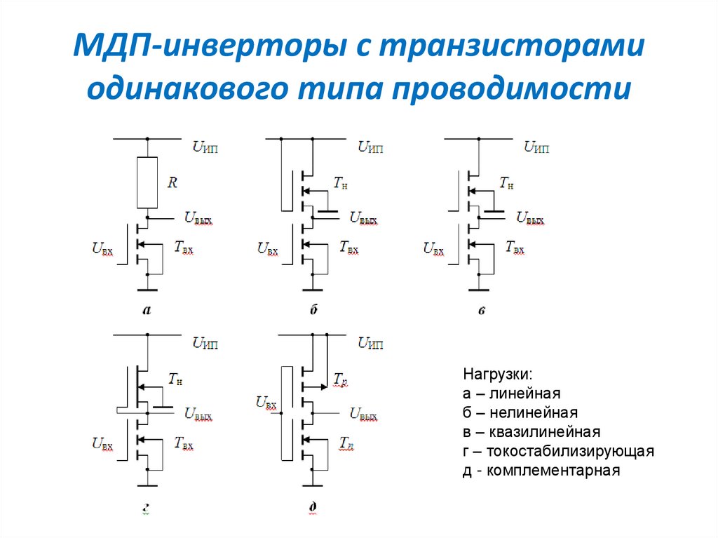 Схема инвертора на транзисторах