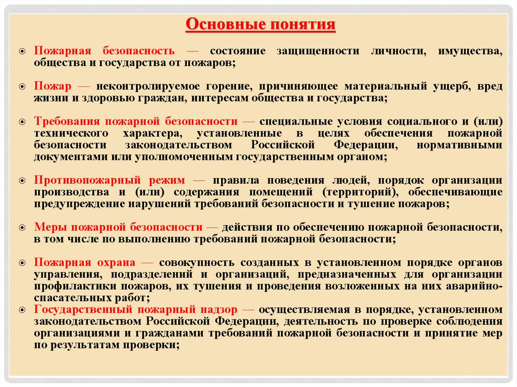 Требования противопожарного режима объекта