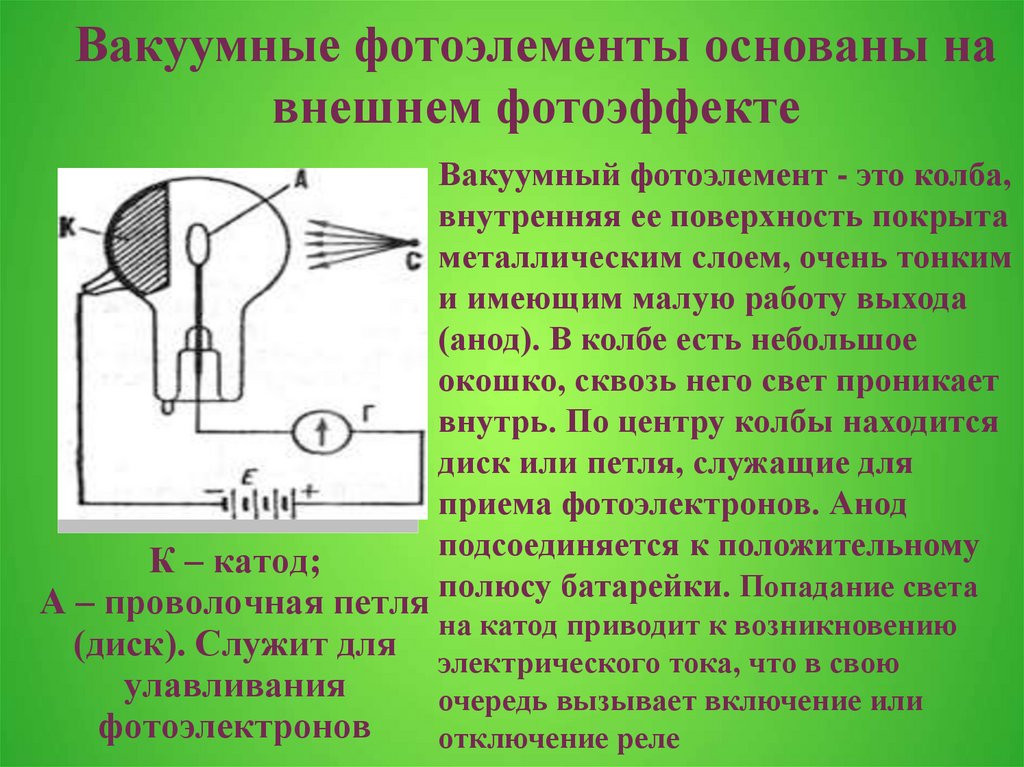 Презентация по физике на тему фотоэлементы