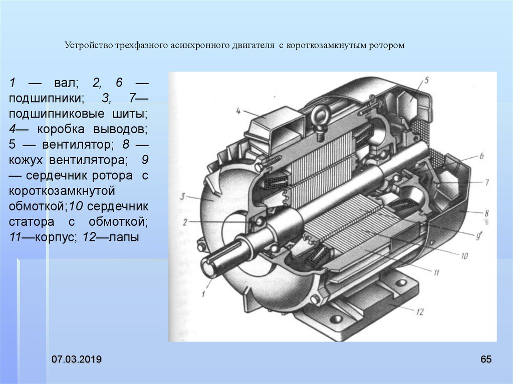 Электрическая схема ротора электродвигателя