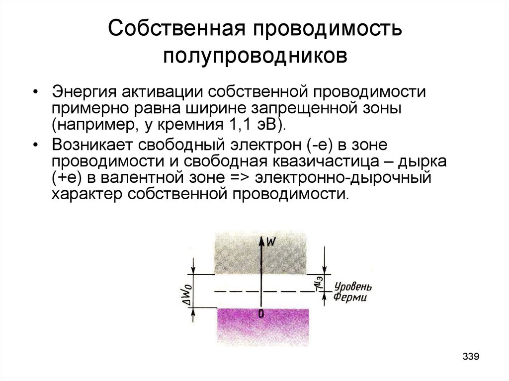 Ширина зоны. Зона проводимости полупроводника. Собственная проводимость полупроводника. Удельная проводимость собственных полупроводников. Собственная проводимость полупроводников формула.